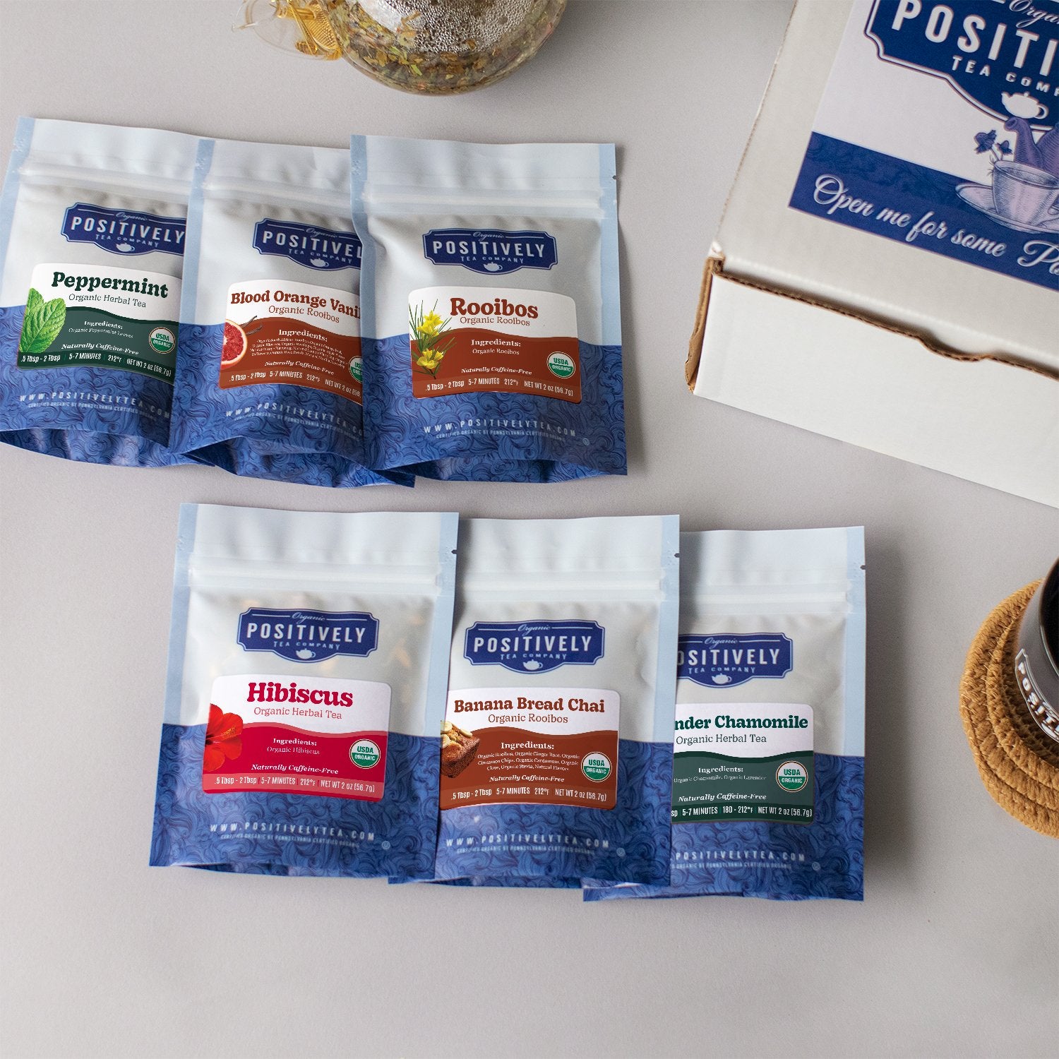 Organic Positively Tea Sampler - Night Time Favorites Mini-Flight