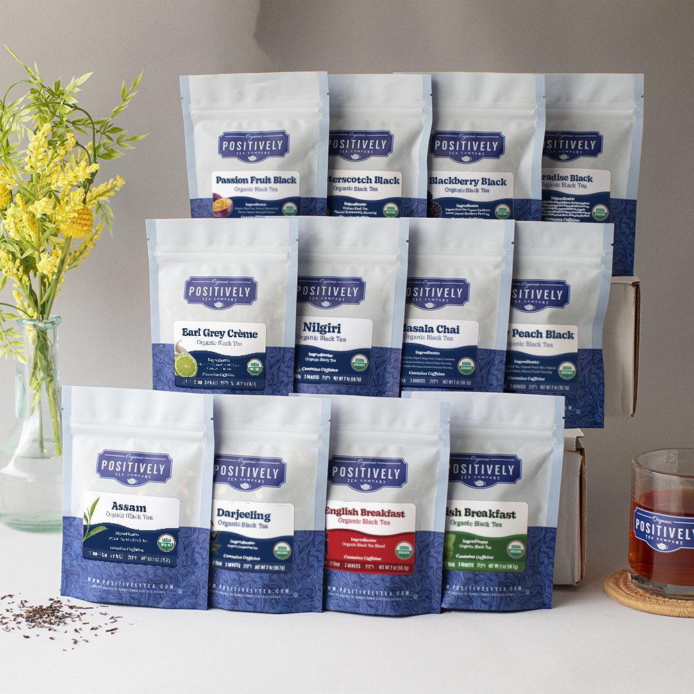Organic Traditional & Flavored Black Tea Flight - Loose Leaf Tea Sampler