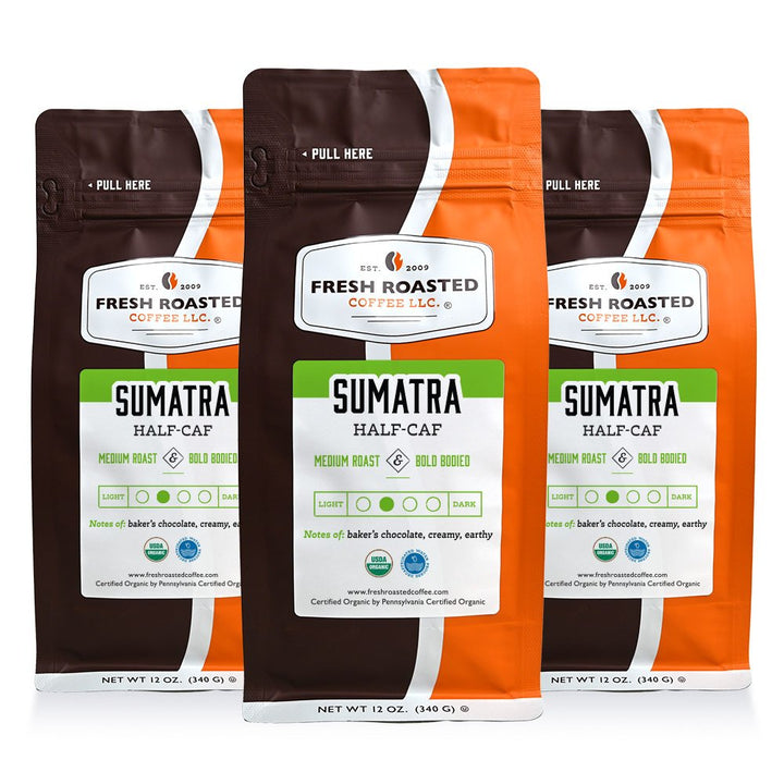 Organic Sumatra Water-Processed Half Caf - Roasted Coffee
