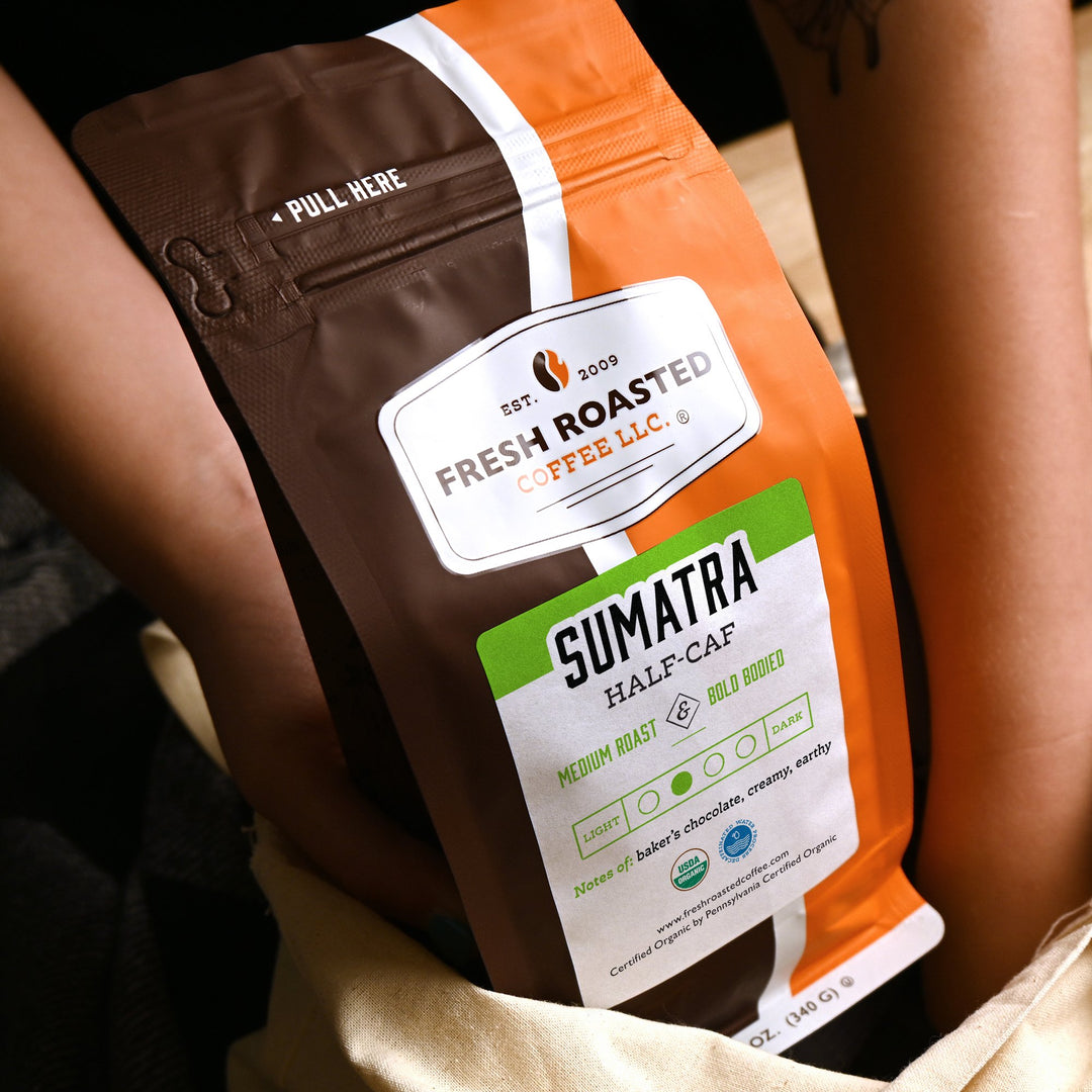 Organic Sumatra Water-Processed Half Caf - Roasted Coffee
