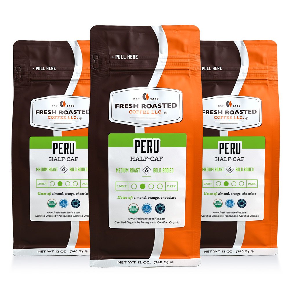 Organic Peru Water-Processed Half Caf - Roasted Coffee