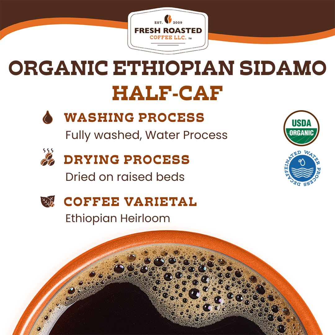 Organic Ethiopian Sidamo Swiss Water Half Caf - Classic Coffee Pods