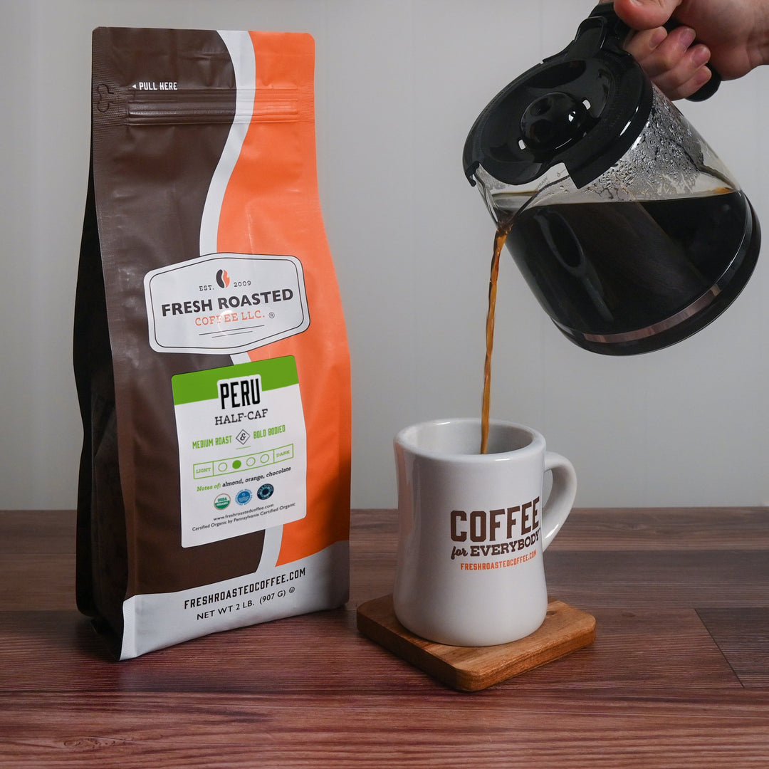 Organic Peru Water-Processed Half Caf - Roasted Coffee