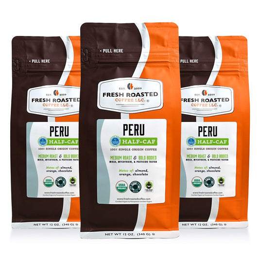 Organic Peru Water-Processed Half Caf - Roasted Coffee