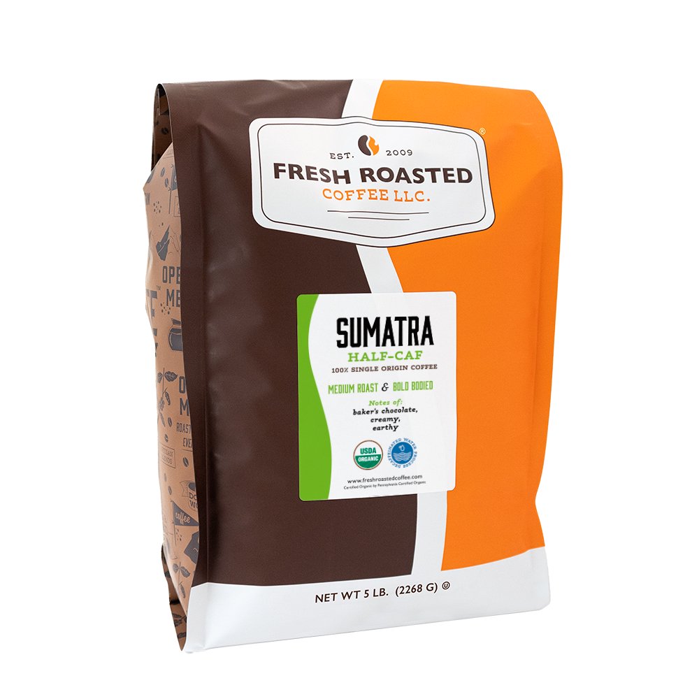 Organic Sumatra Water-Processed Half Caf - Roasted Coffee